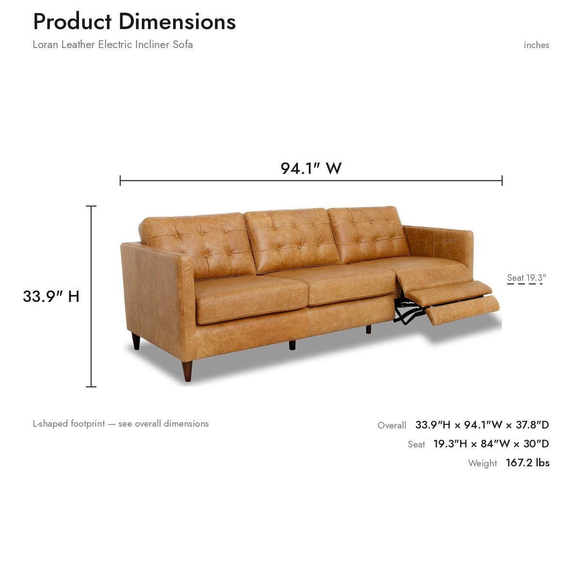 Product dimensions diagram