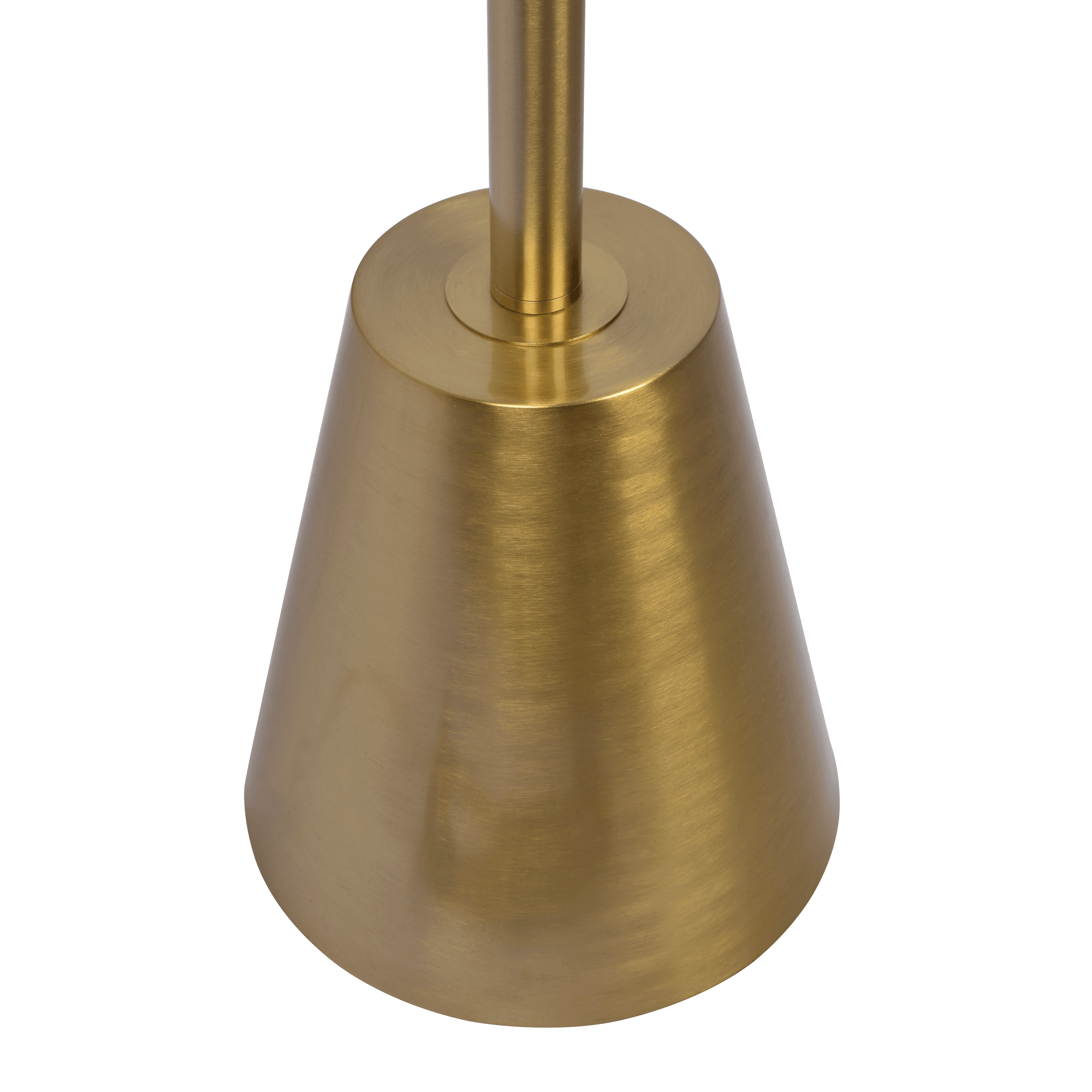 Nairobi Brassed Gold Floor Lamp with Rotary Switch Triple Spots Metal Cone Base