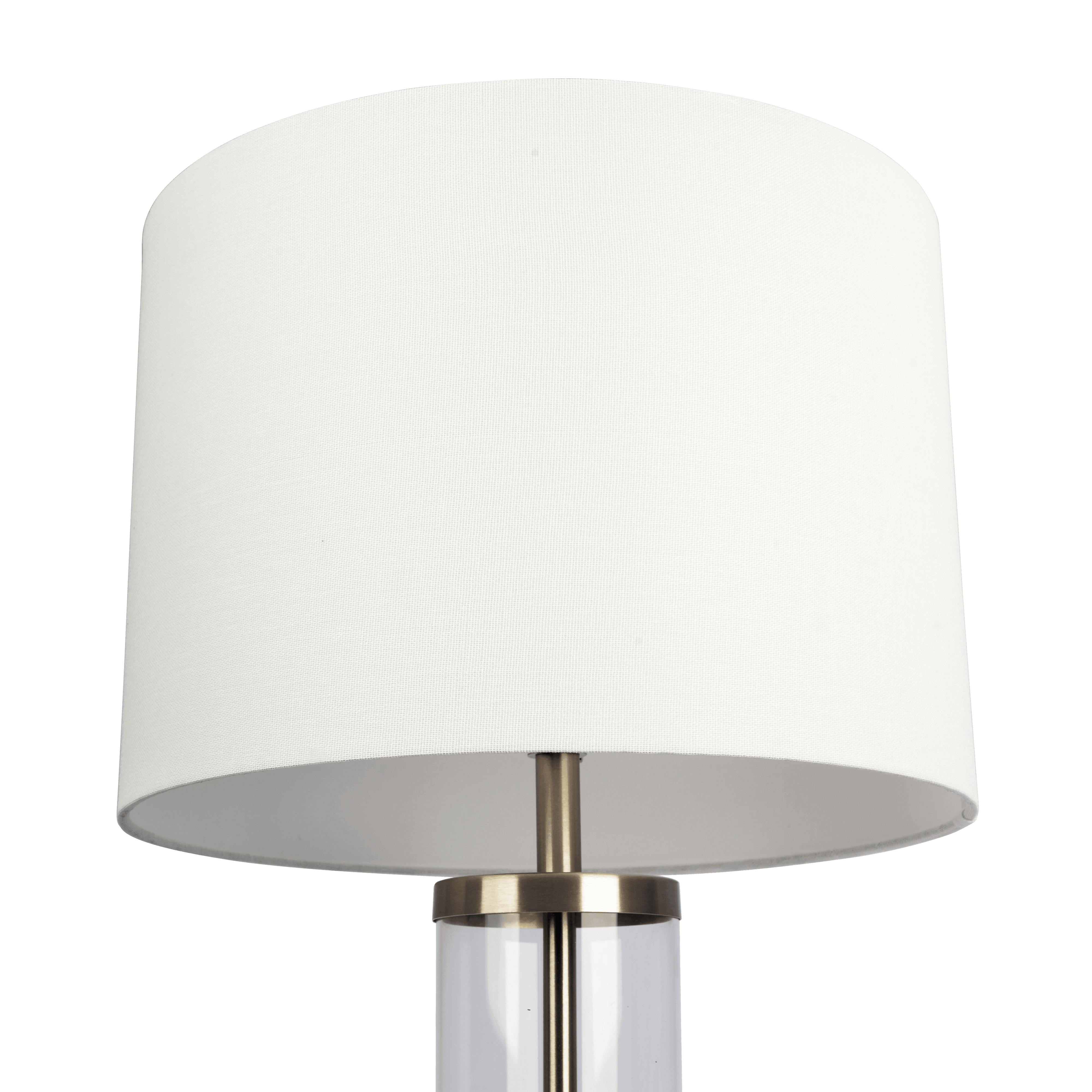 Gemstone Brushed Nickel Table Lamp with On/Off Switch Clear Glass Body  Metal Base