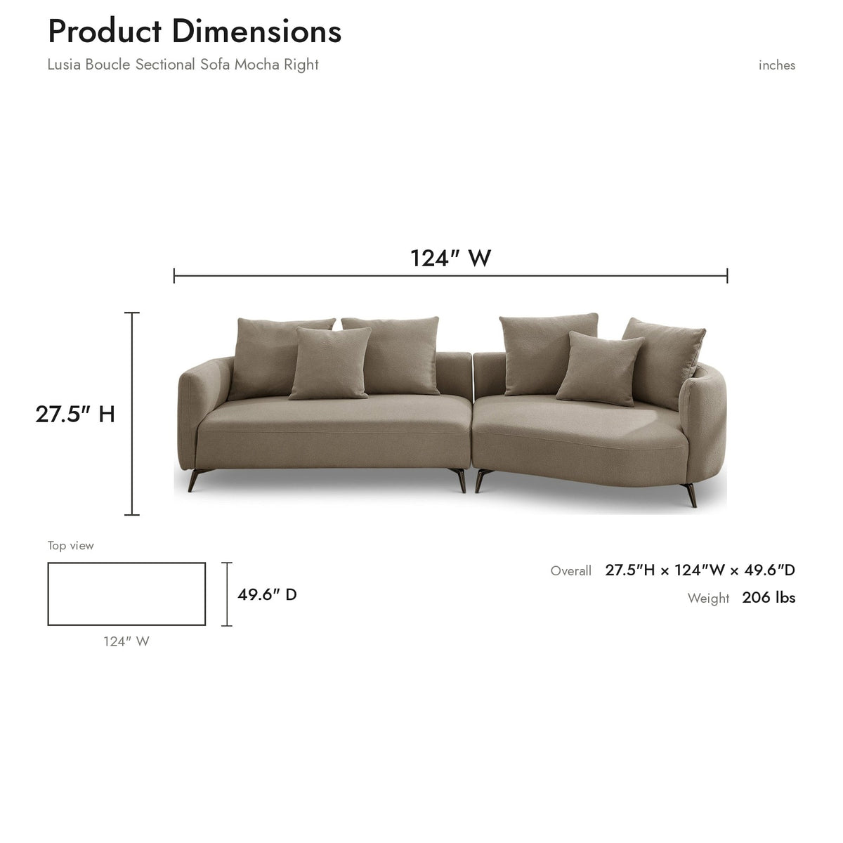 Product dimensions diagram