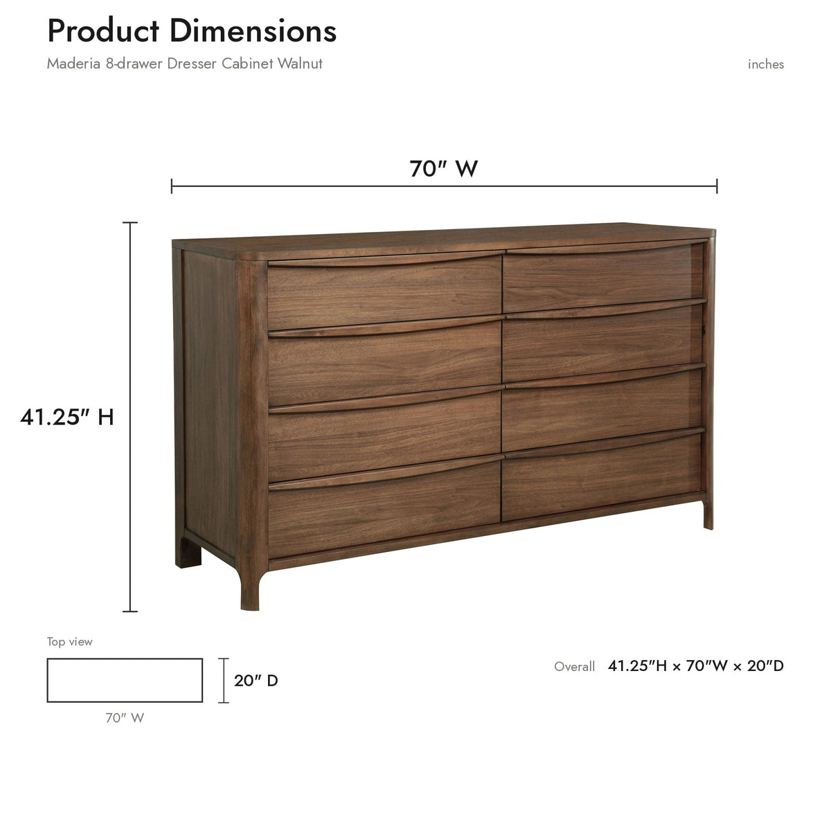 Product dimensions diagram