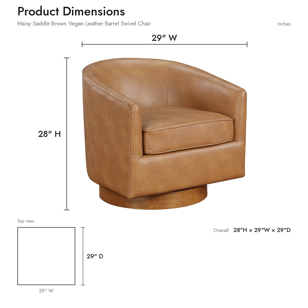 Product dimensions diagram
