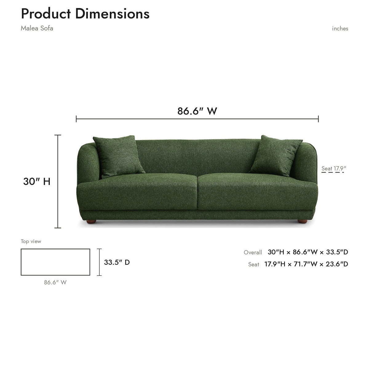 Product dimensions diagram