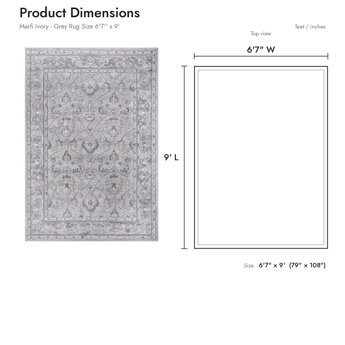 Product dimensions diagram