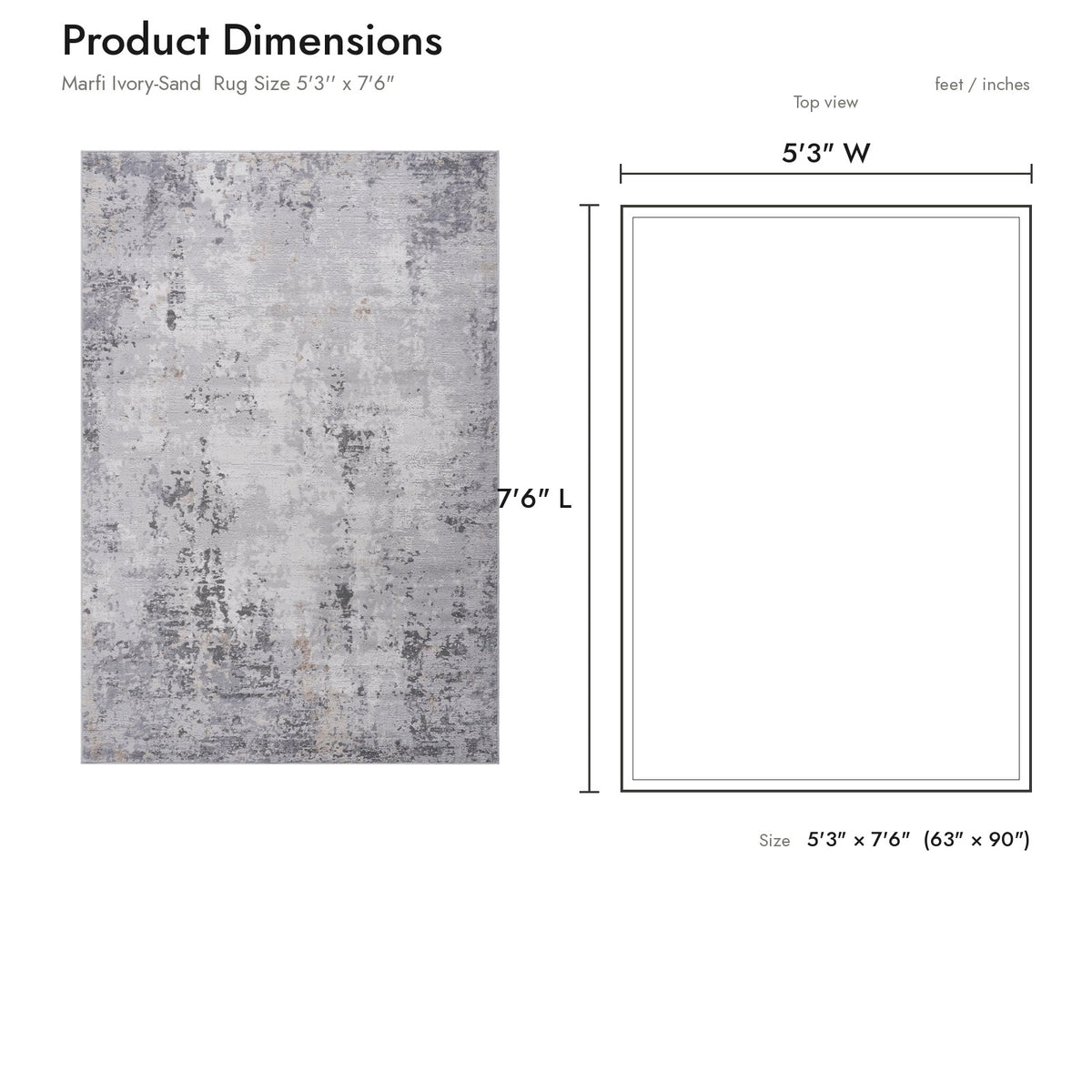 Product dimensions diagram