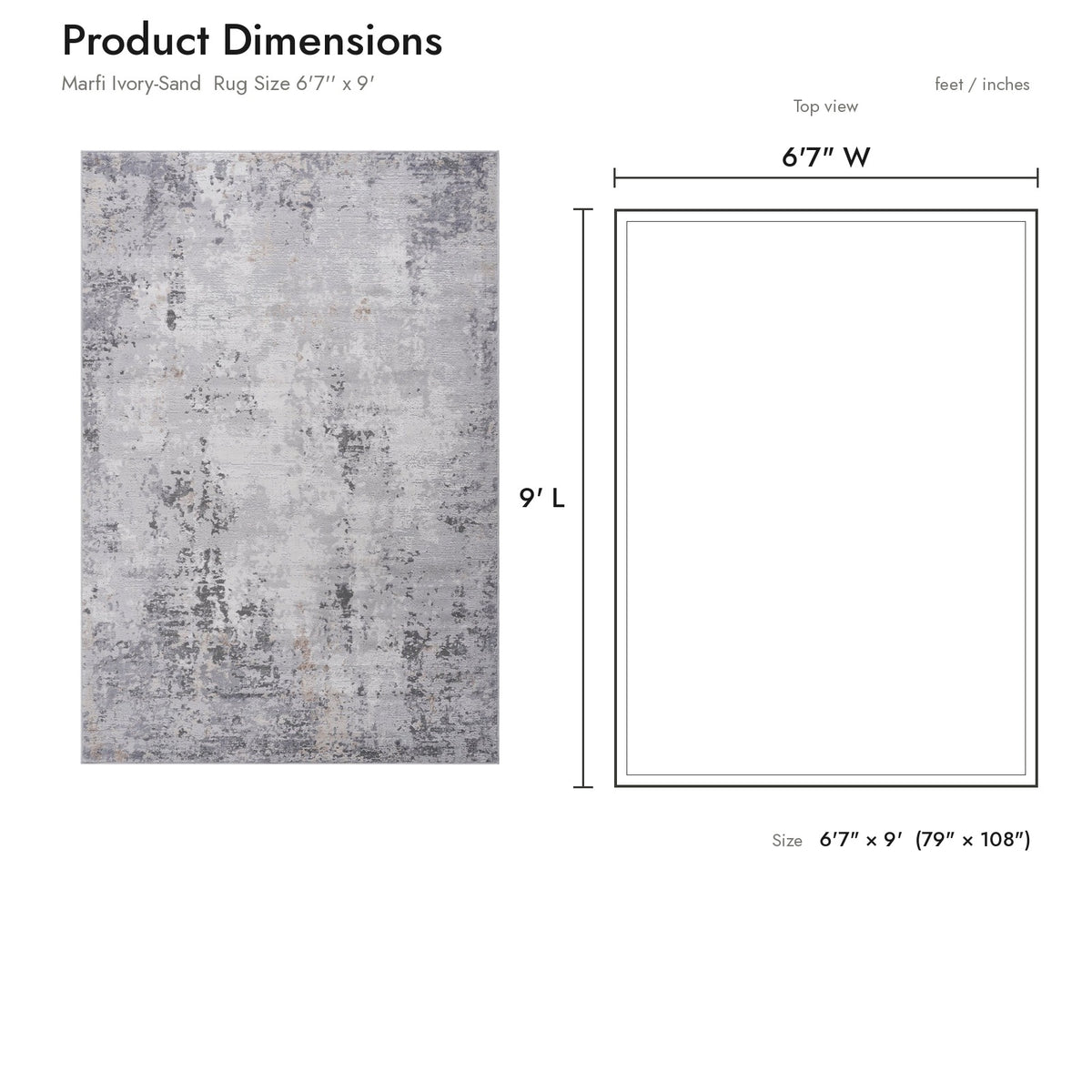 Product dimensions diagram