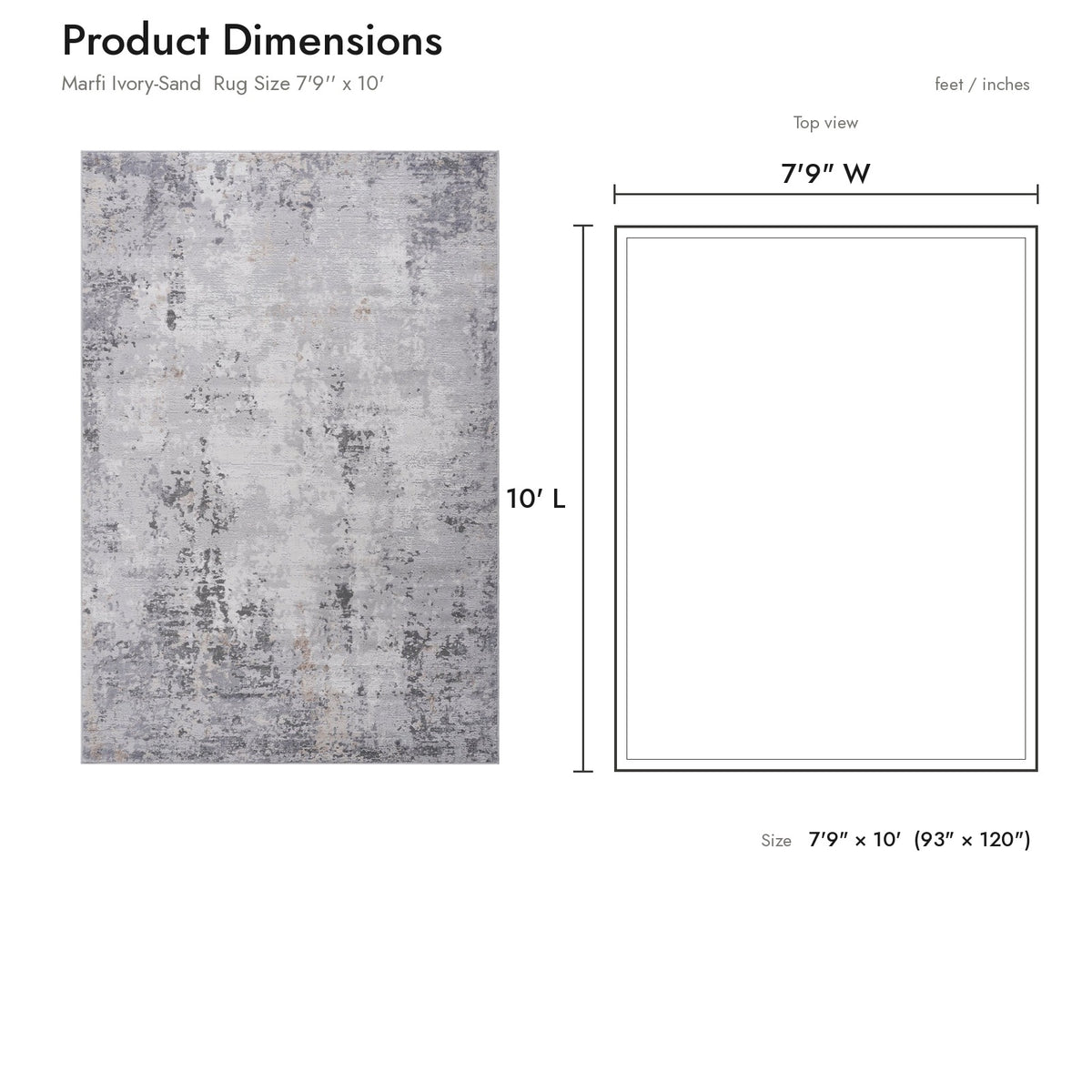 Product dimensions diagram