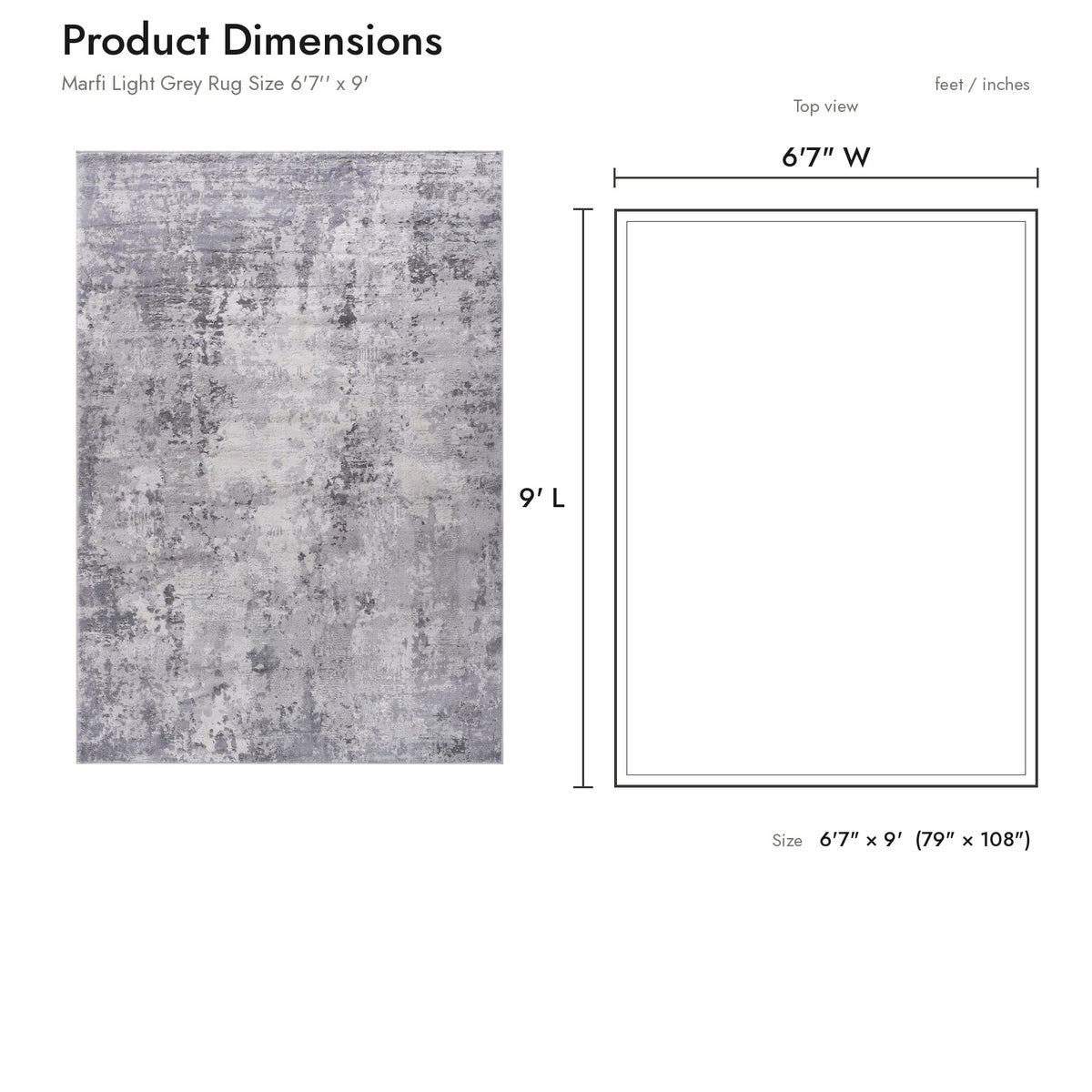Product dimensions diagram