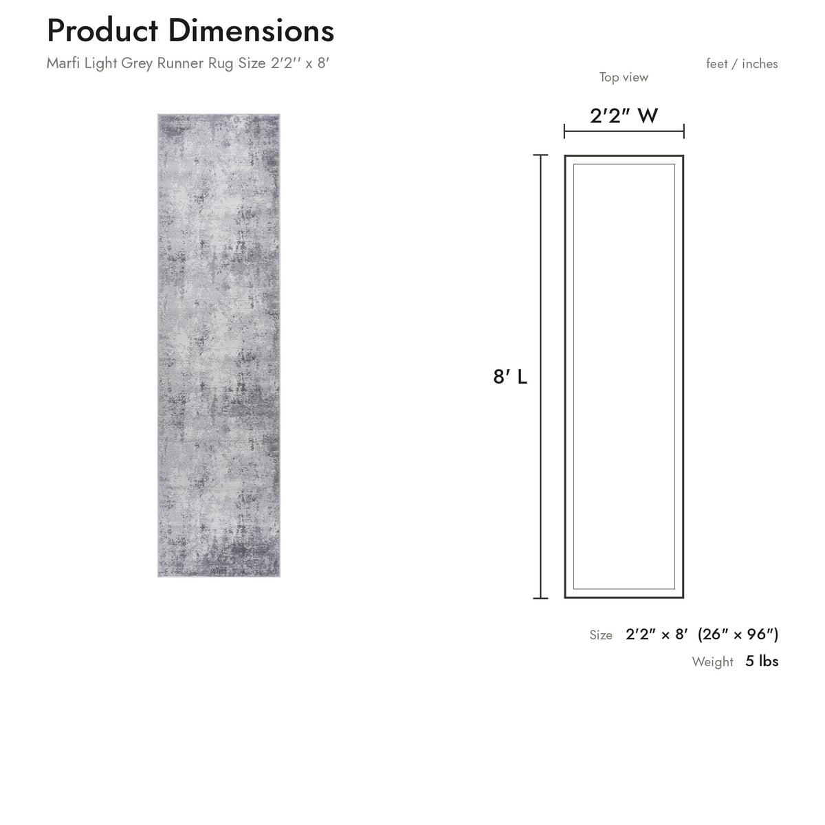 Product dimensions diagram