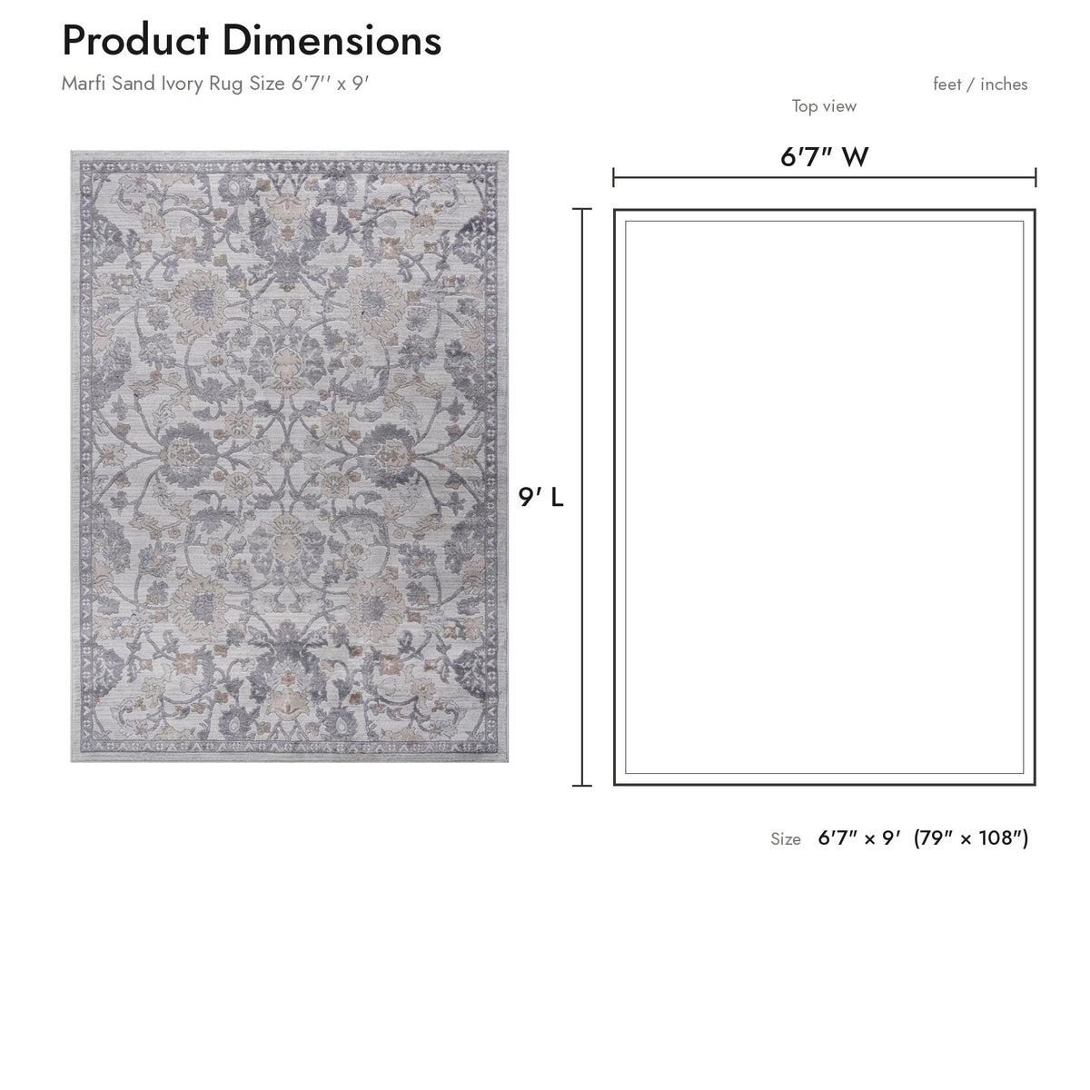 Product dimensions diagram