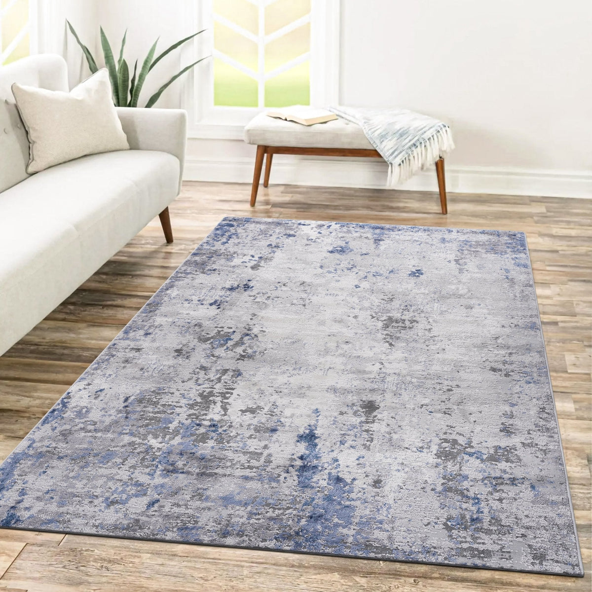 Marfi Silver-Blue Rug Size 6'7'' x 9'