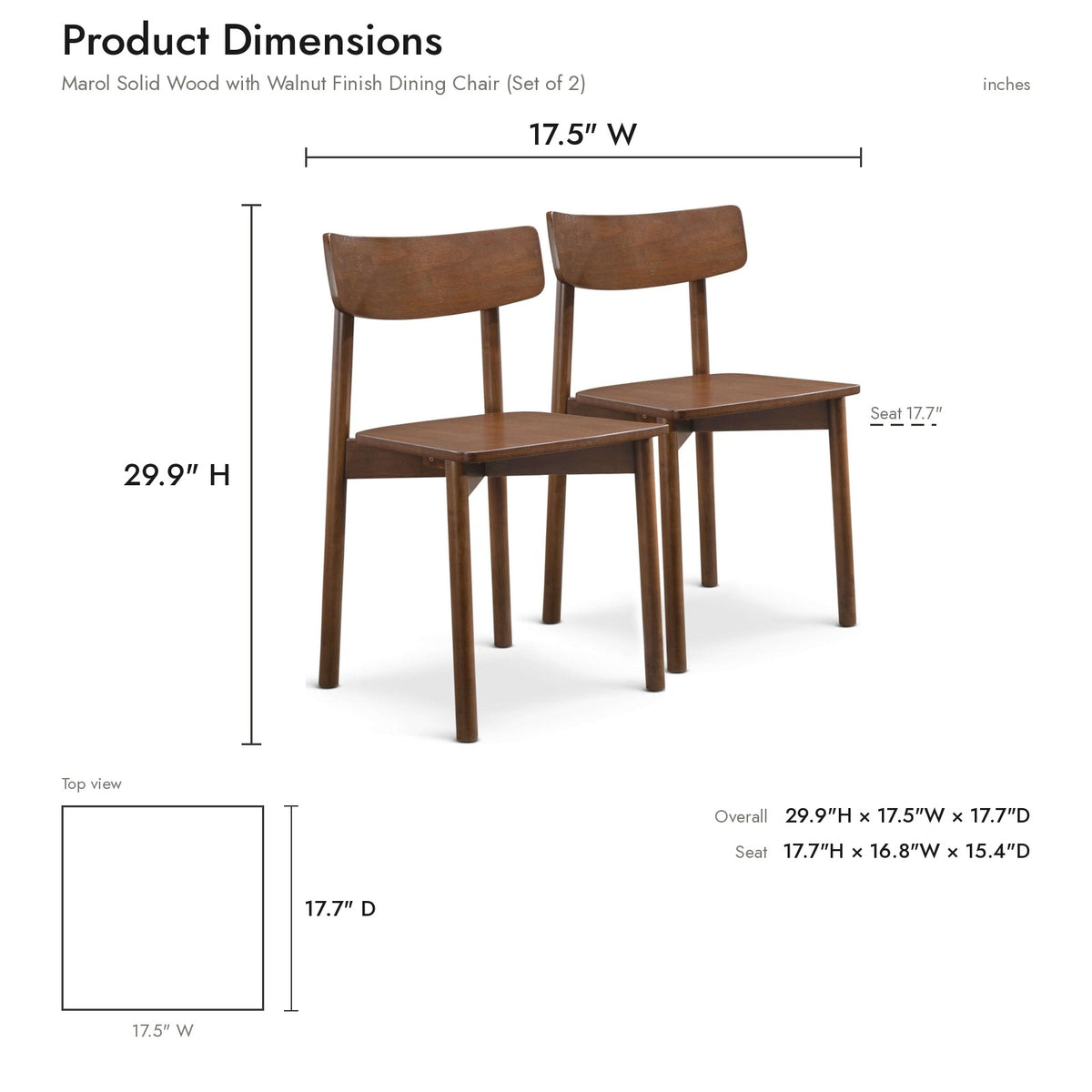 Product dimensions diagram