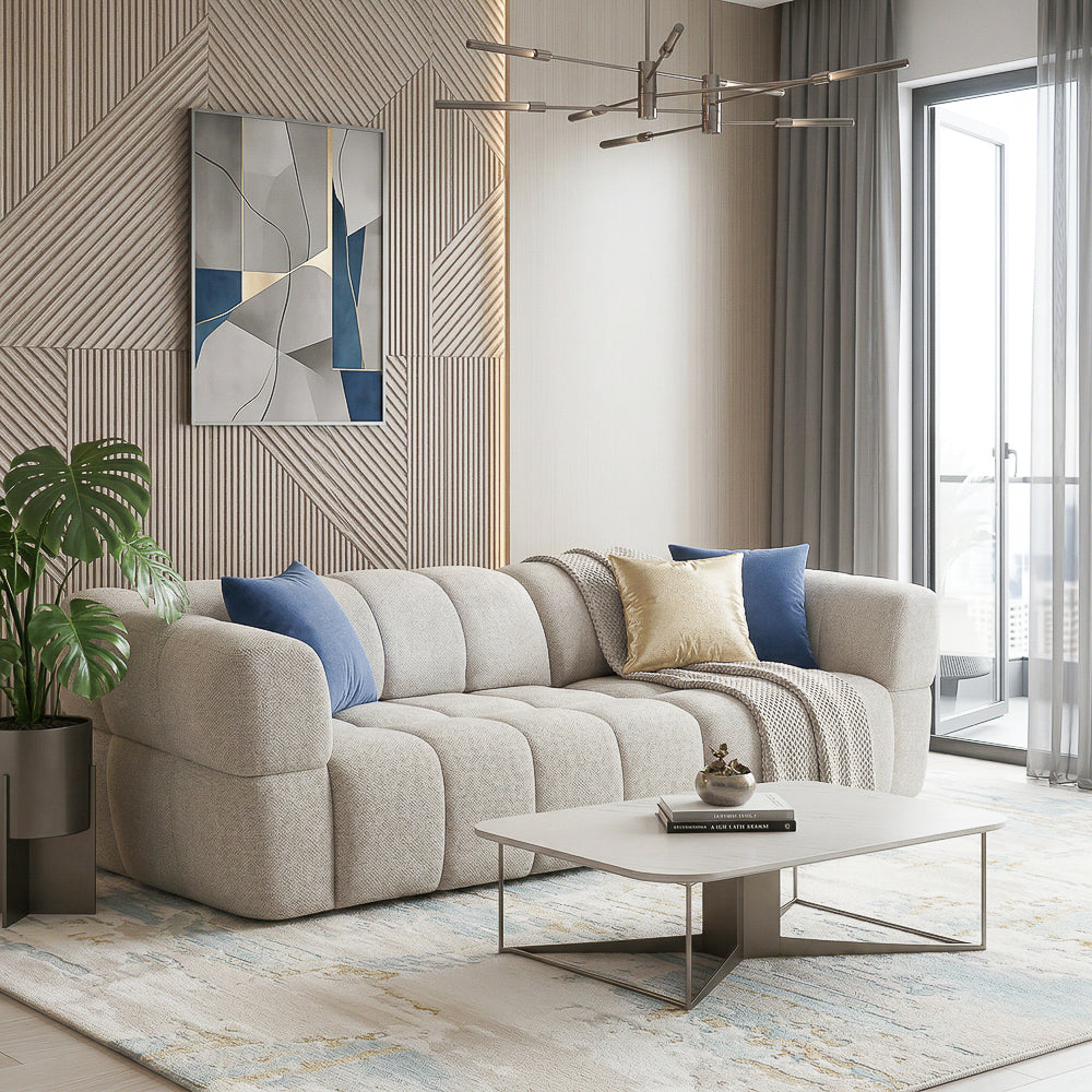 Revel Light Brown Chenille PWR Slider Sofa