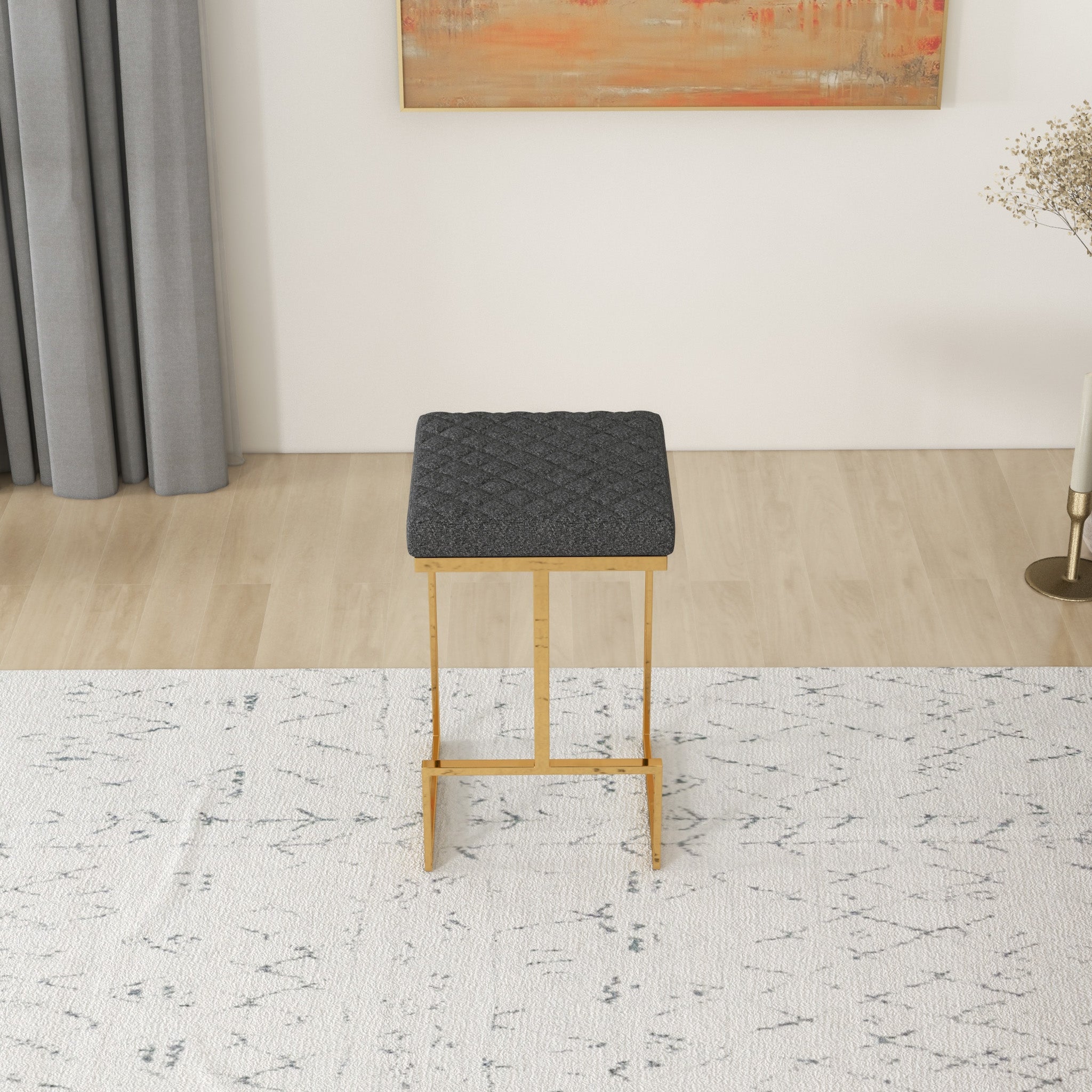 Felicia Grey Boucle Counter Stool