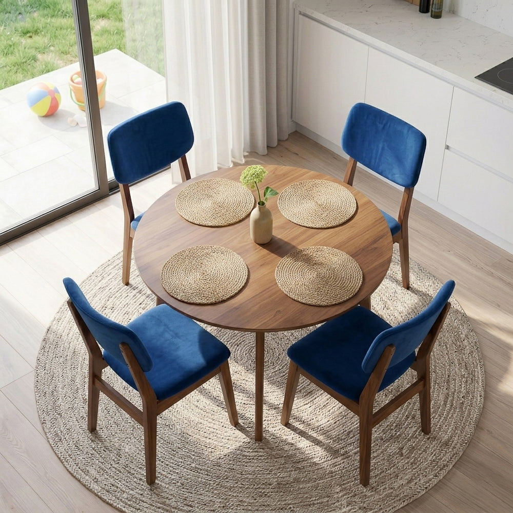 Abbott Blue Velvet Dining Chair - Set of 2