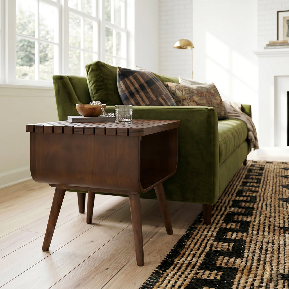 Agora Solid Wood End Table in Walnut