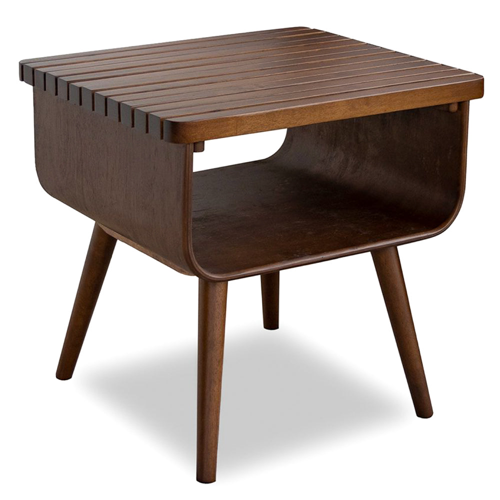 Agora Solid Wood End Table in Walnut