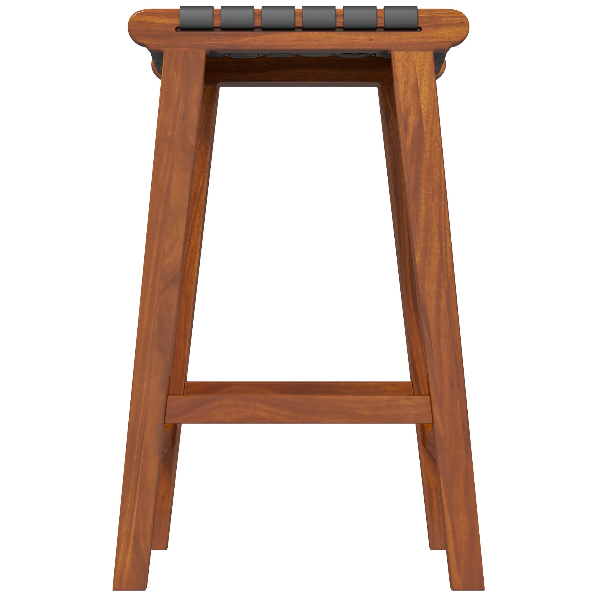 Andaman Black Leather Bar Stool