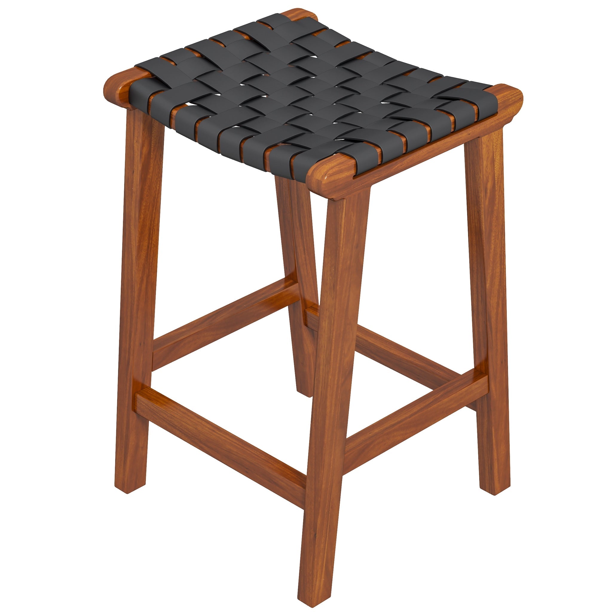 Andaman Black Leather Bar Stool