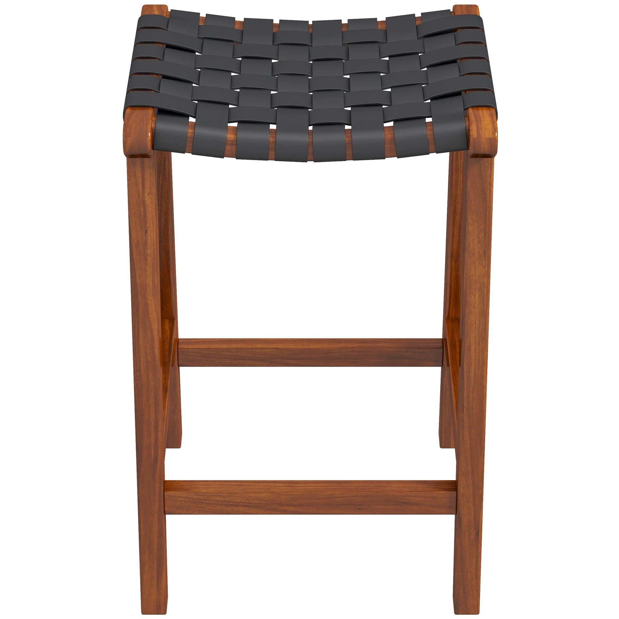 Andaman Black Leather Counter Stool