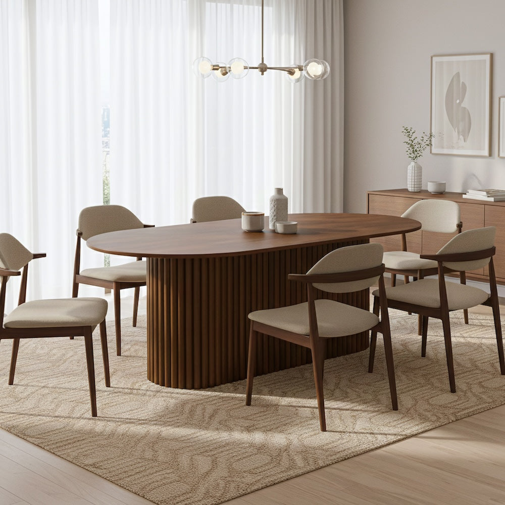 Ariel Walnut Oval Dining Table