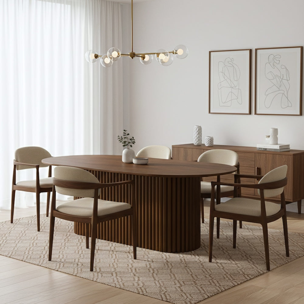 Ariel Walnut Oval Dining Table