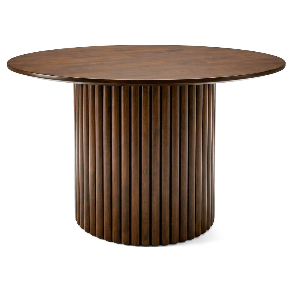 Ariel Walnut Round Dining Table
