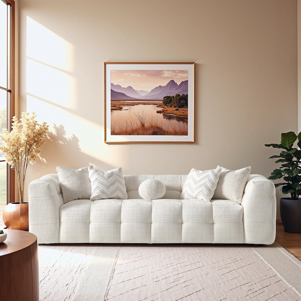 Aris Ivory Chenille Sofa
