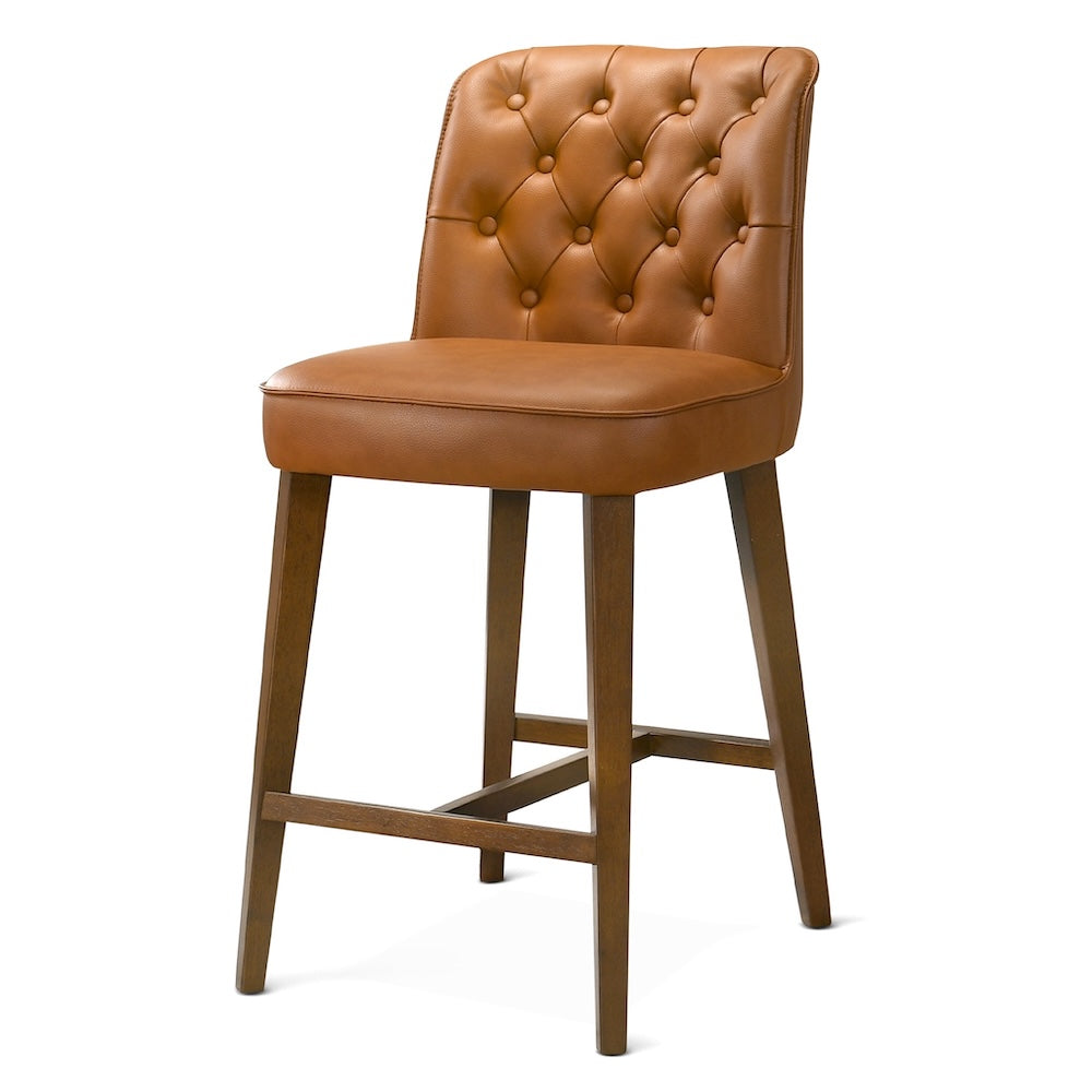 Arlo Cognac Vegan Leather Counter Stool