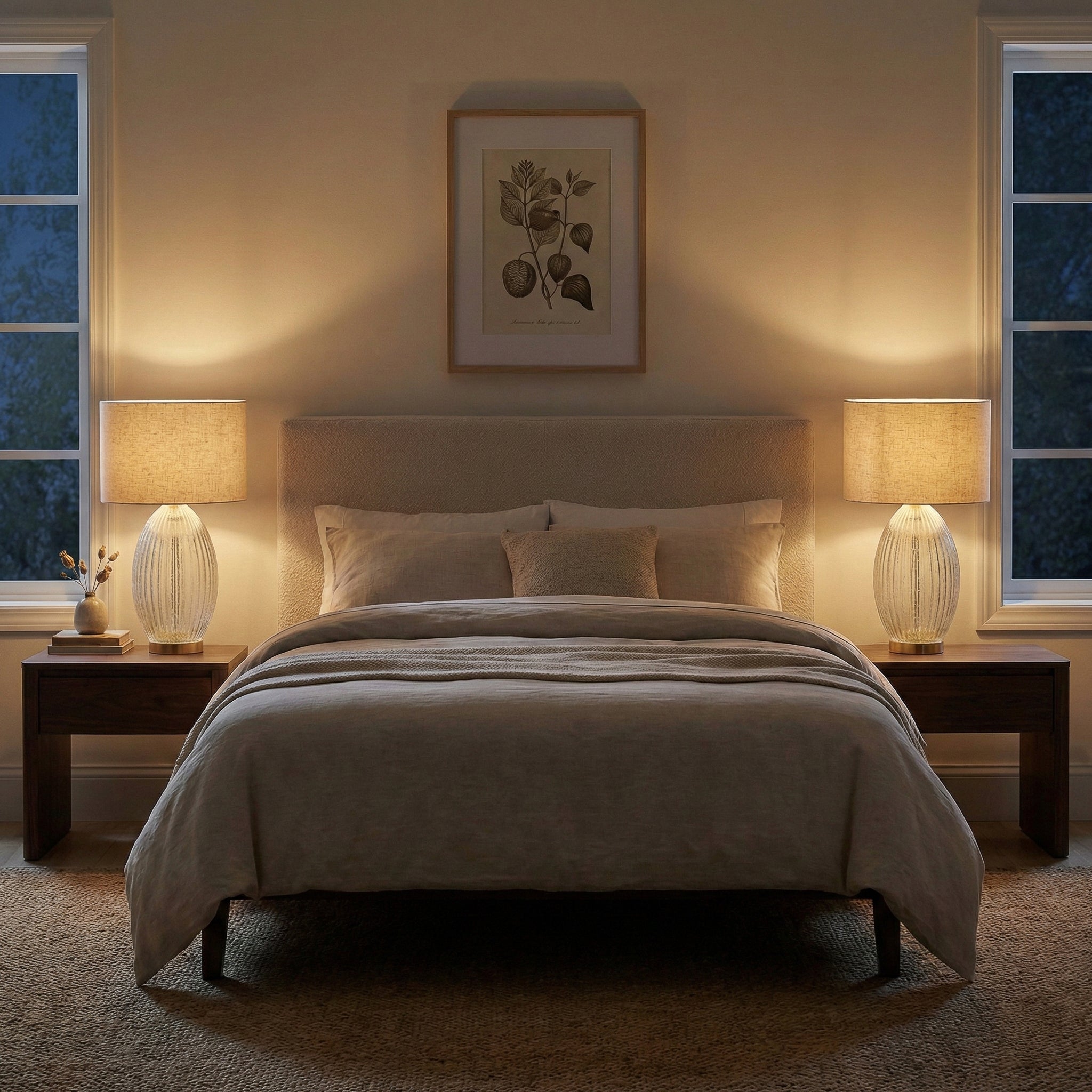 Aurora Ribbed Glass Lamp Base Clear Table Lamp and Shade