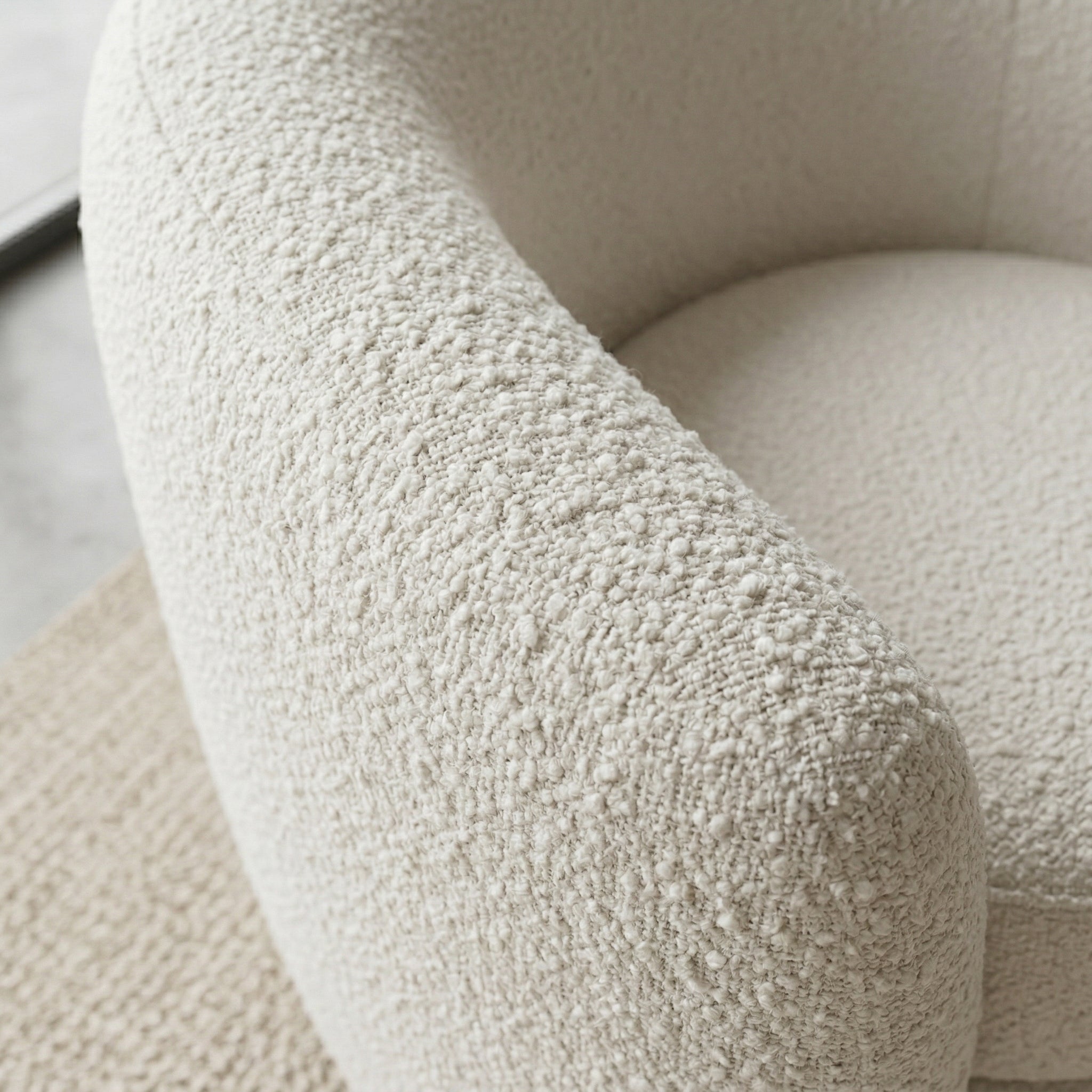 Axis White Boucle Lounge Chair