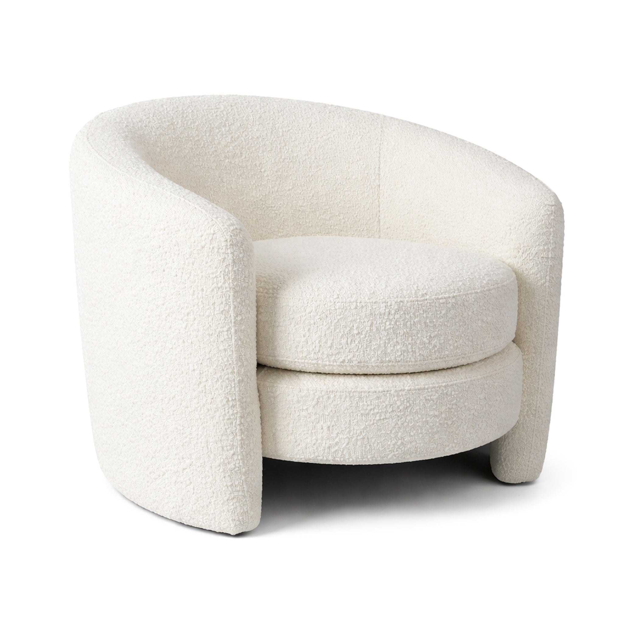 Axis White Boucle Lounge Chair