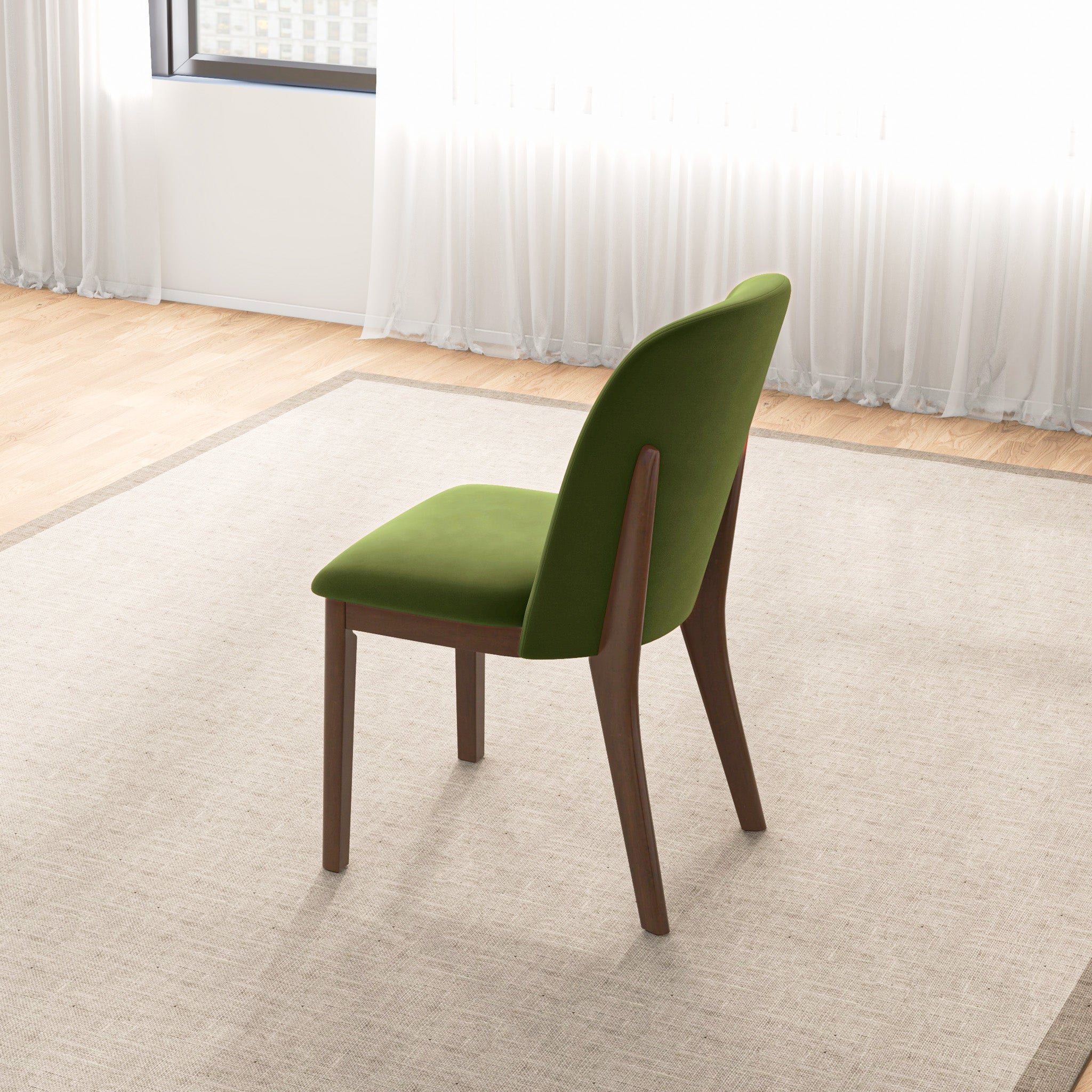Belfast Green Velvet Dining Chair - Set of 2