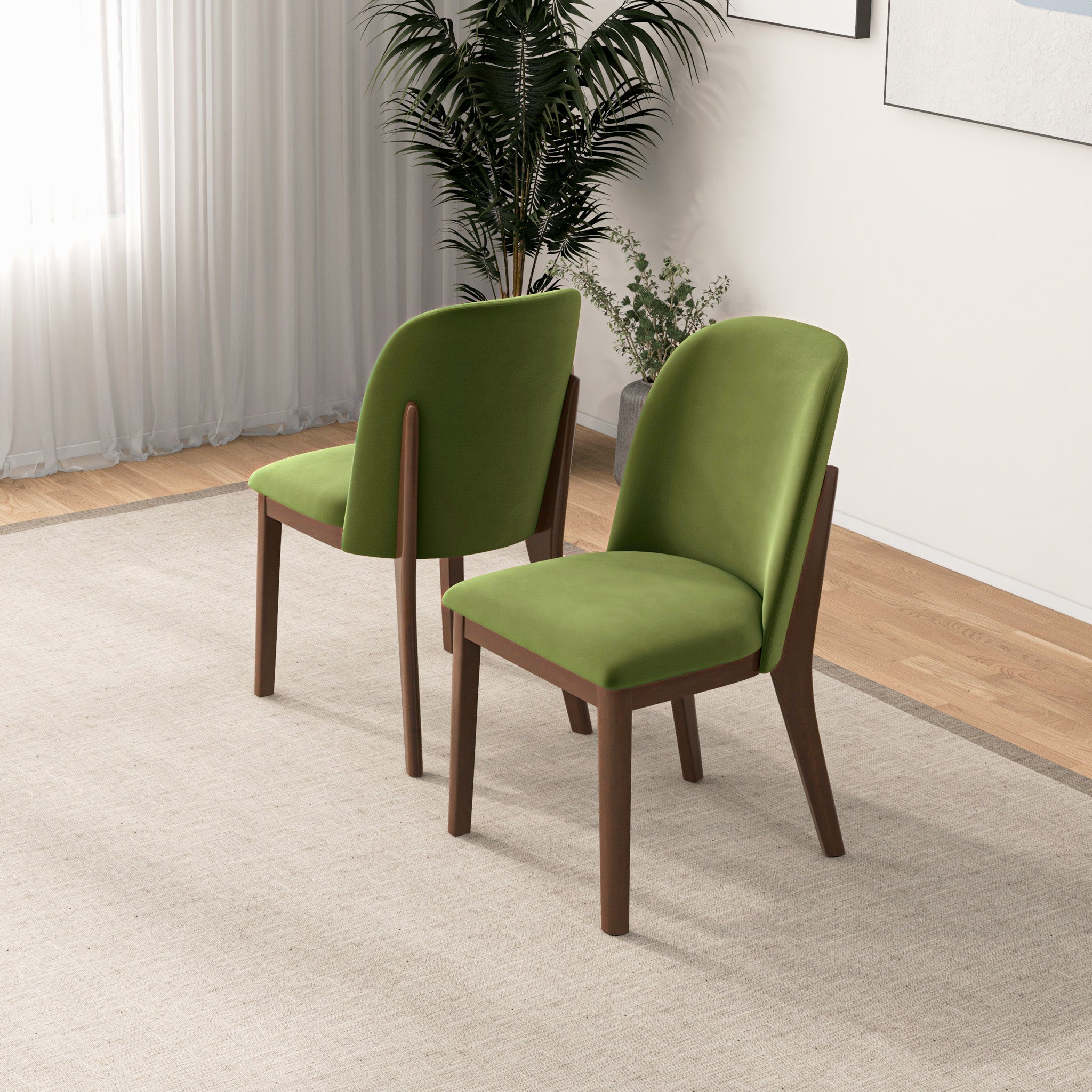 Belfast Green Velvet Dining Chair - Set of 2