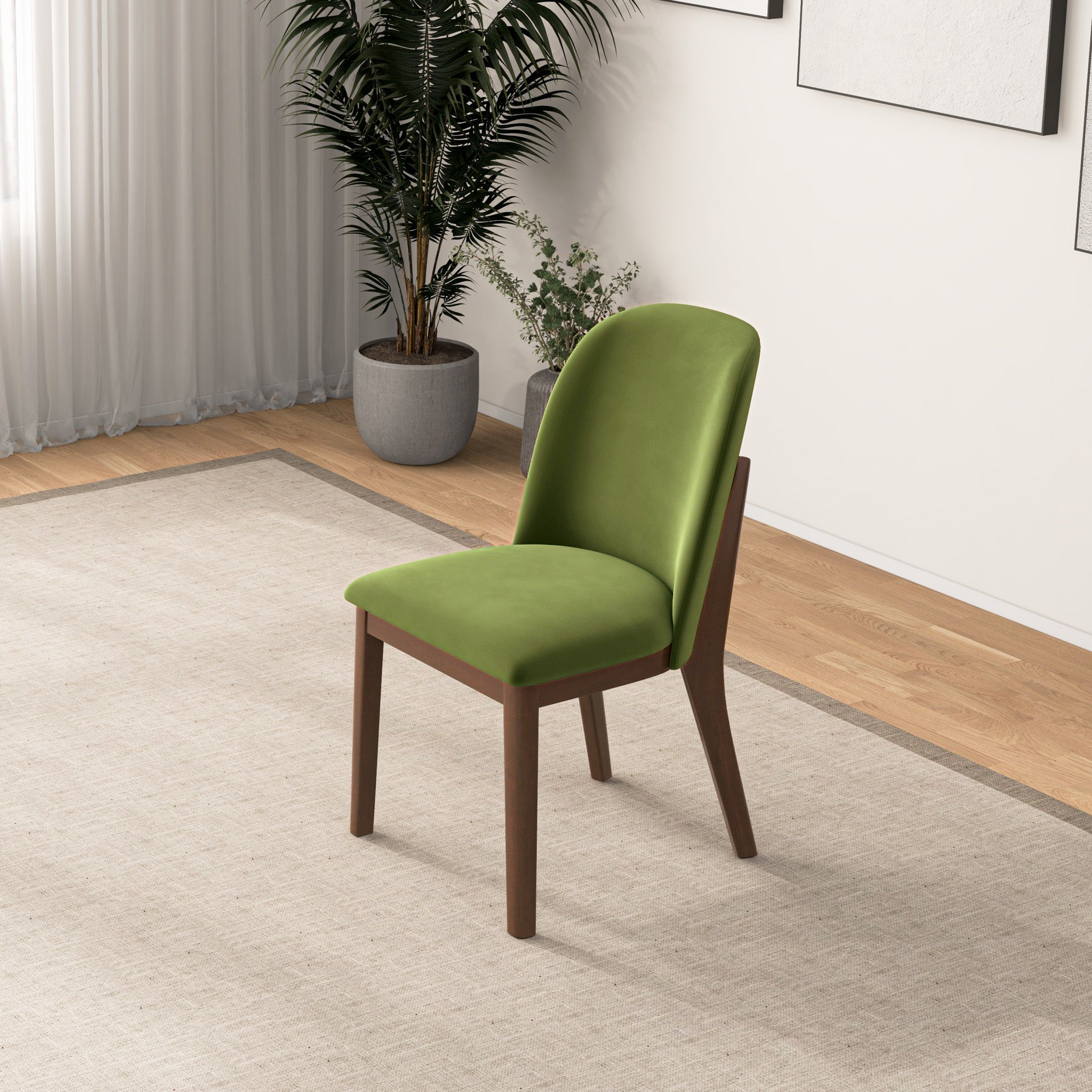 Belfast Green Velvet Dining Chair - Set of 2