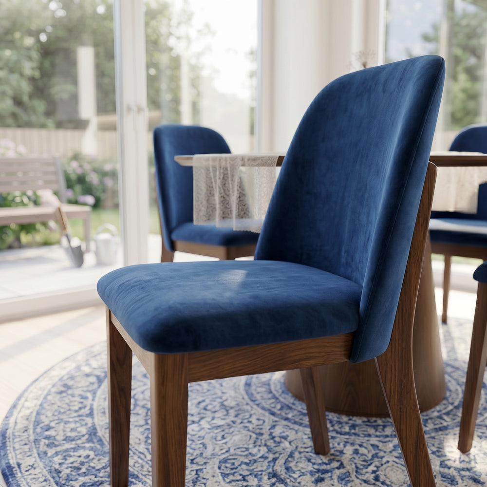 Belfast Navy Blue Velvet Dining Chair - Set of 2