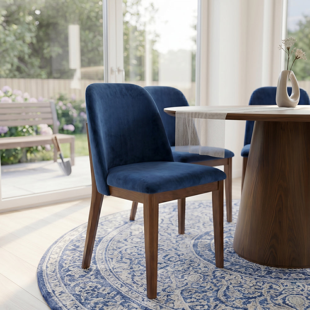 Belfast Navy Blue Velvet Dining Chair - Set of 2