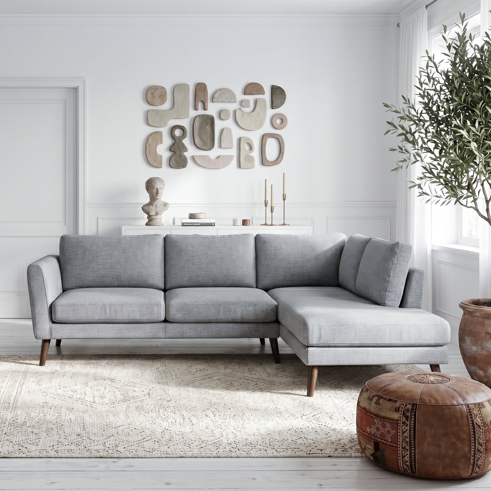 Bexley Grey Right Facing Chaise Sectional Sofa