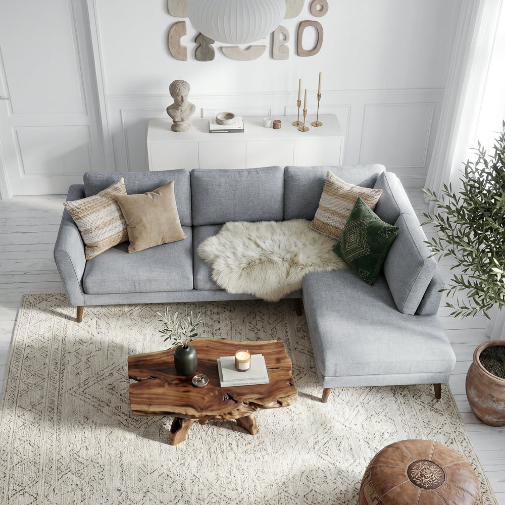Bexley Grey Right Facing Chaise Sectional Sofa