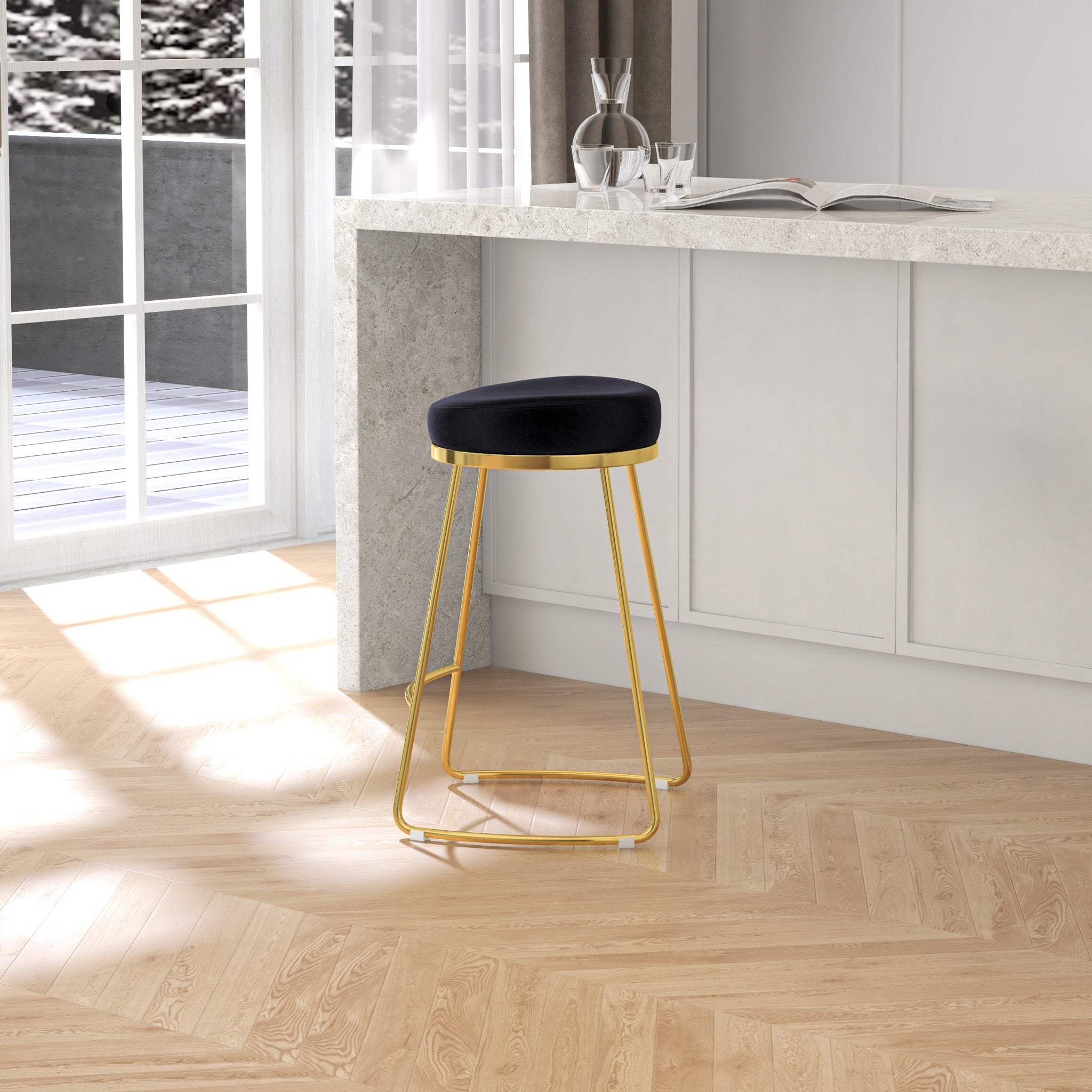 Bissel Black Velvet Counter Stool