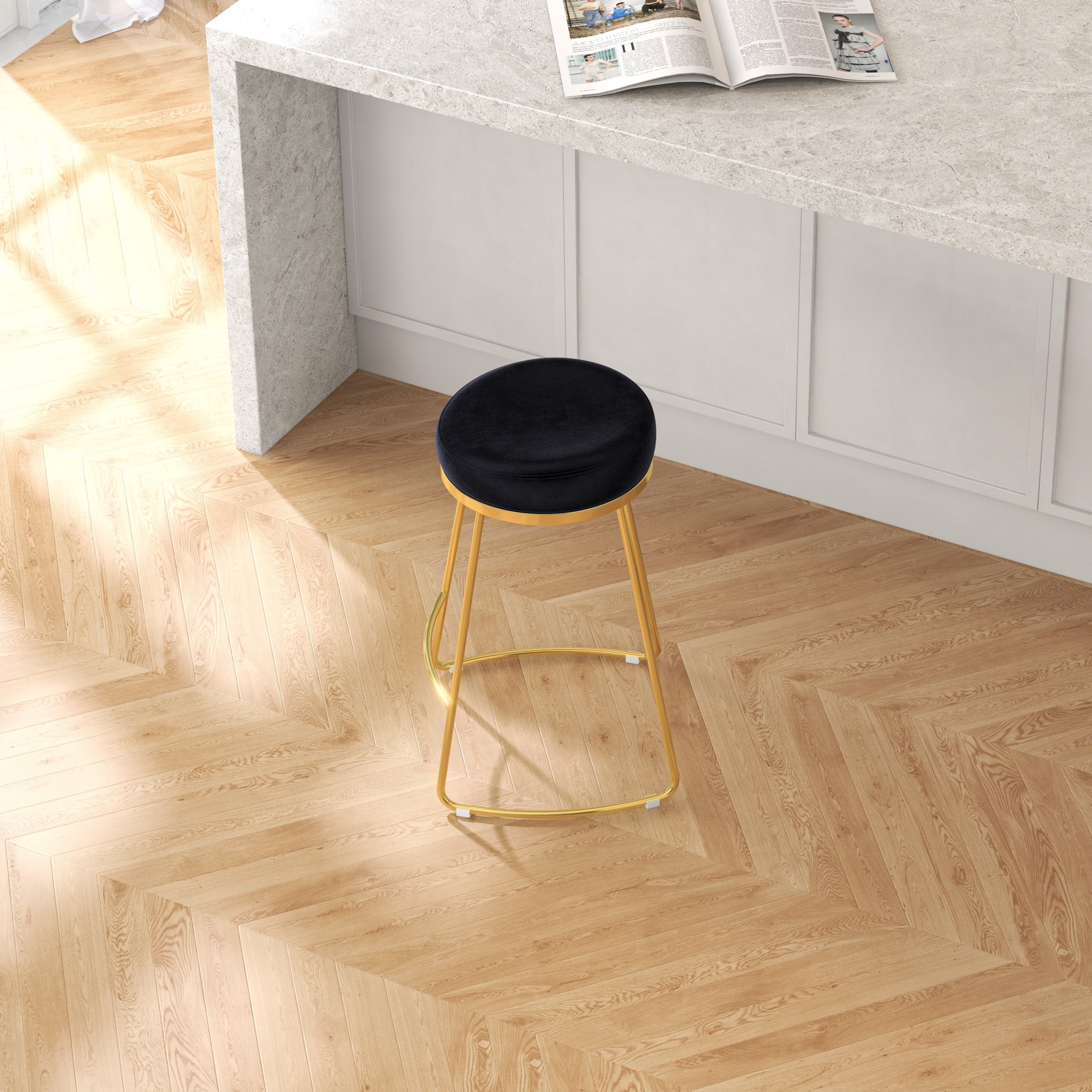 Bissel Black Velvet Counter Stool