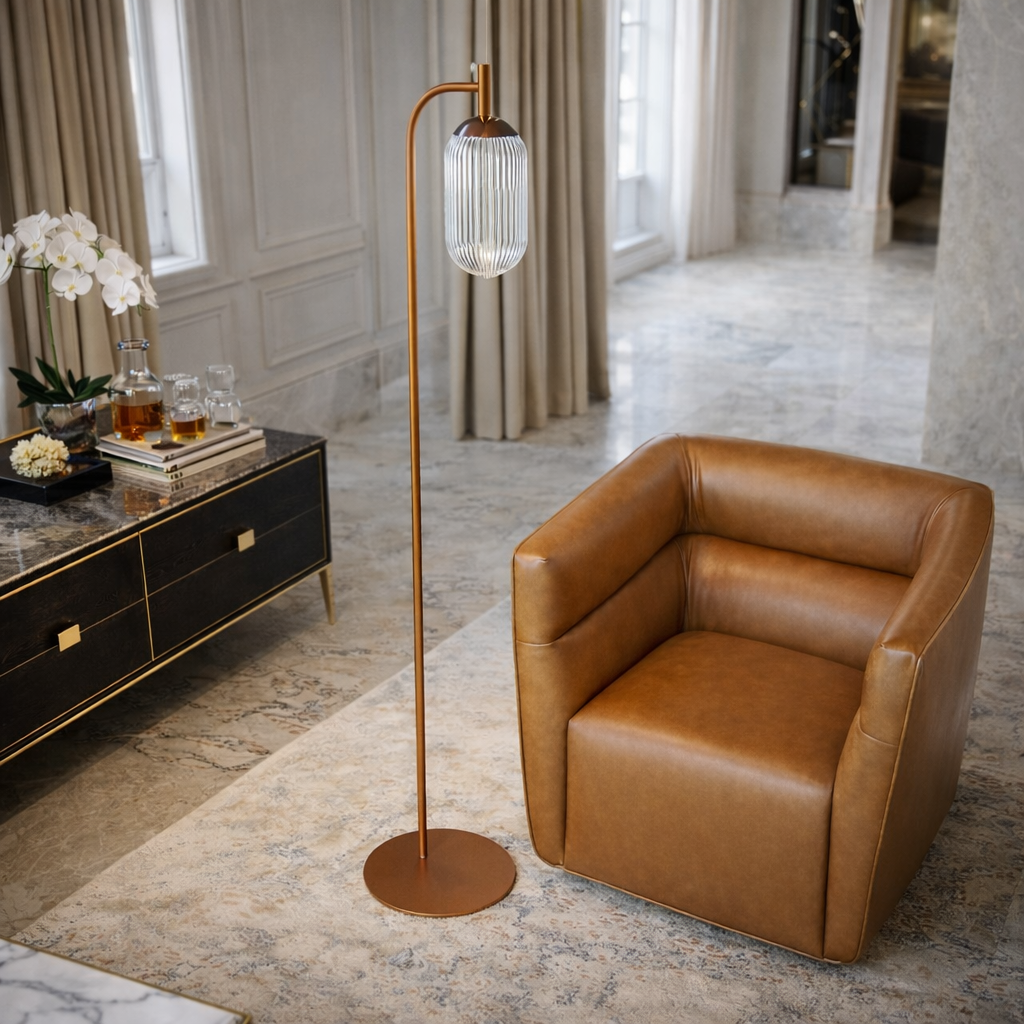 Blaze Floor Lamp - Bronze + Clear