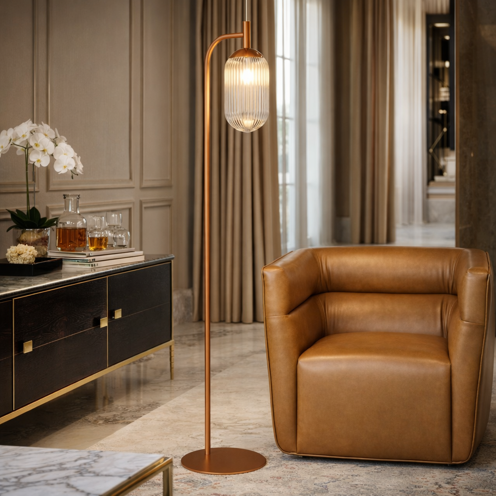 Blaze Floor Lamp - Bronze + Clear