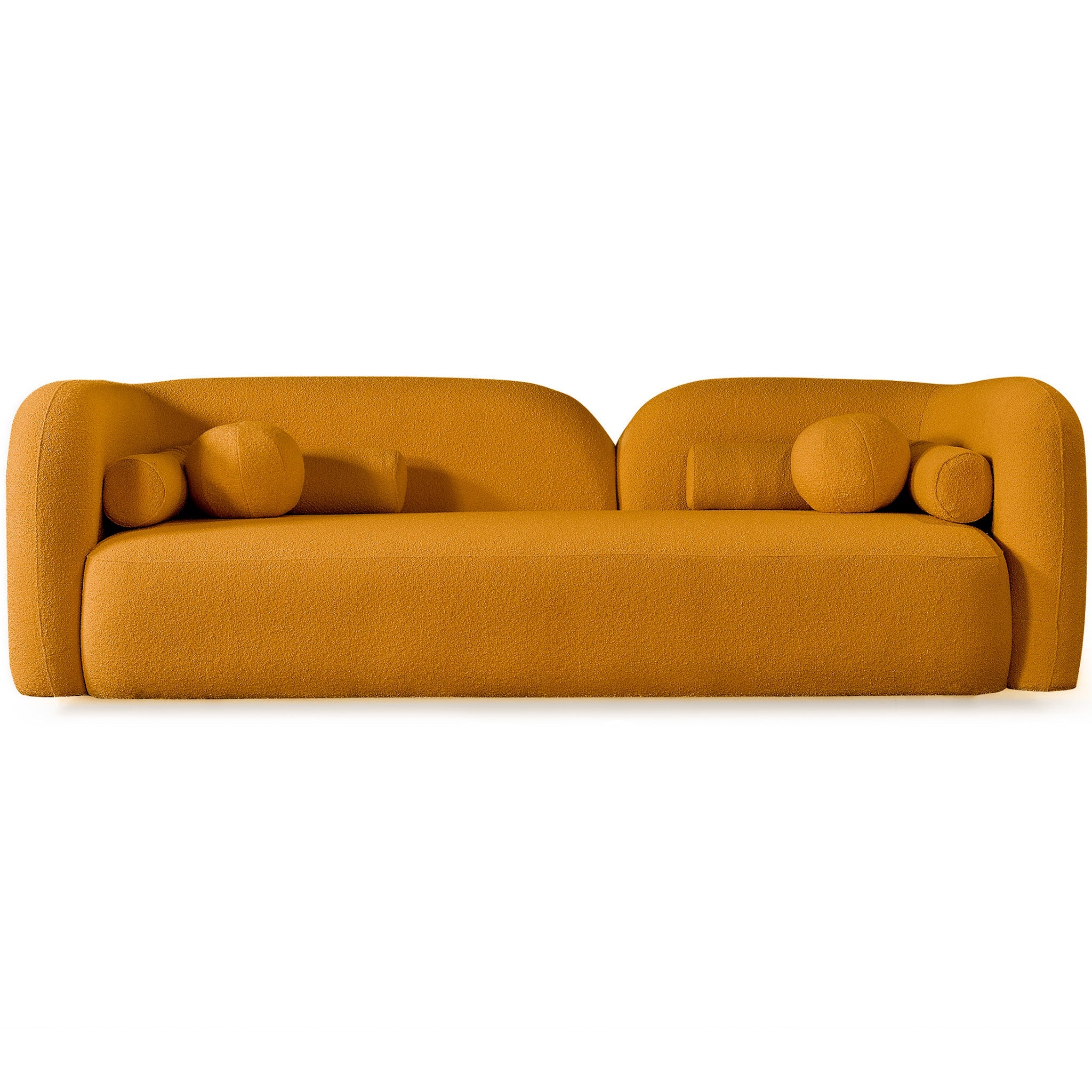 Bodrum Dark Yellow Boucle Curved Sofa