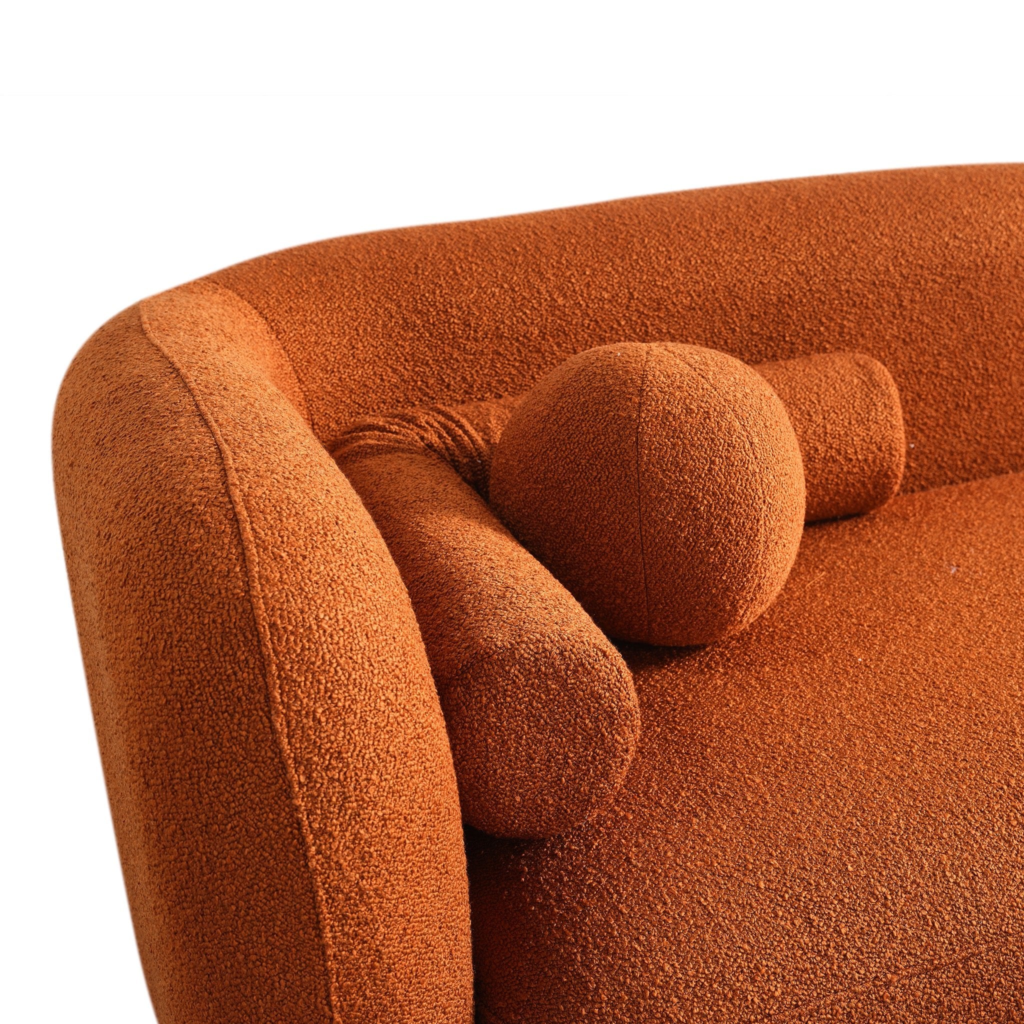 Bodrum Burnt Orange Boucle Curved Sofa