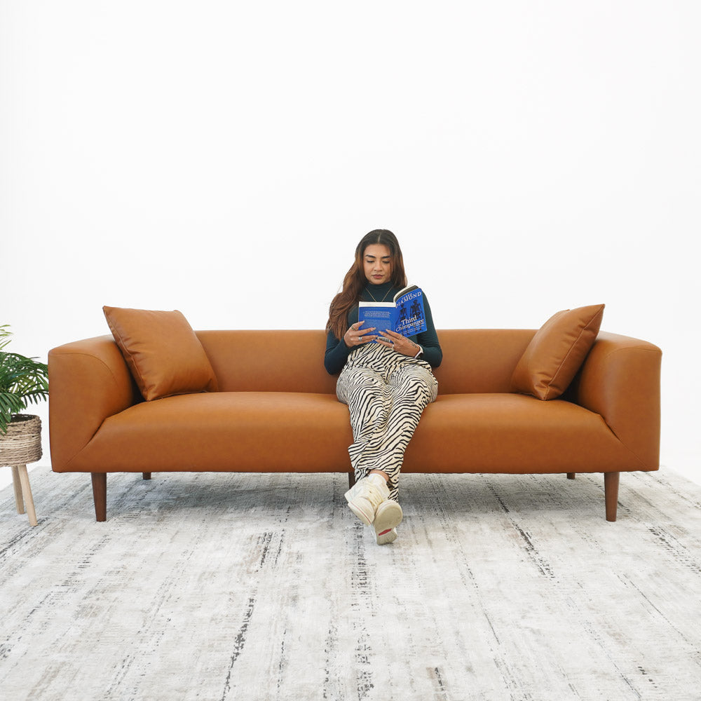 Bolton Sofa - Cognac Vegan Leather