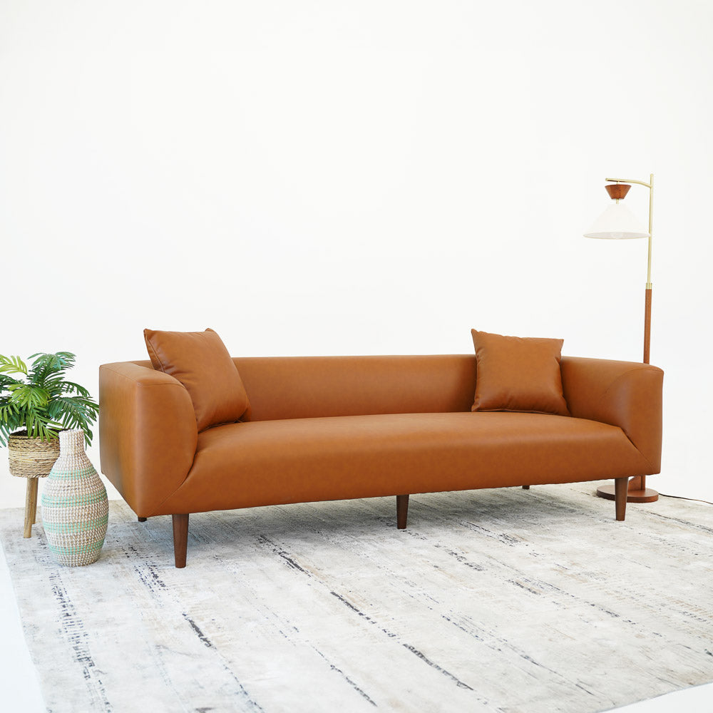 Bolton Sofa - Cognac Vegan Leather