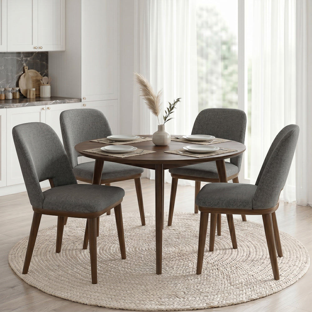Bonney Dark Grey Fabric Dining Chair - Set of 2