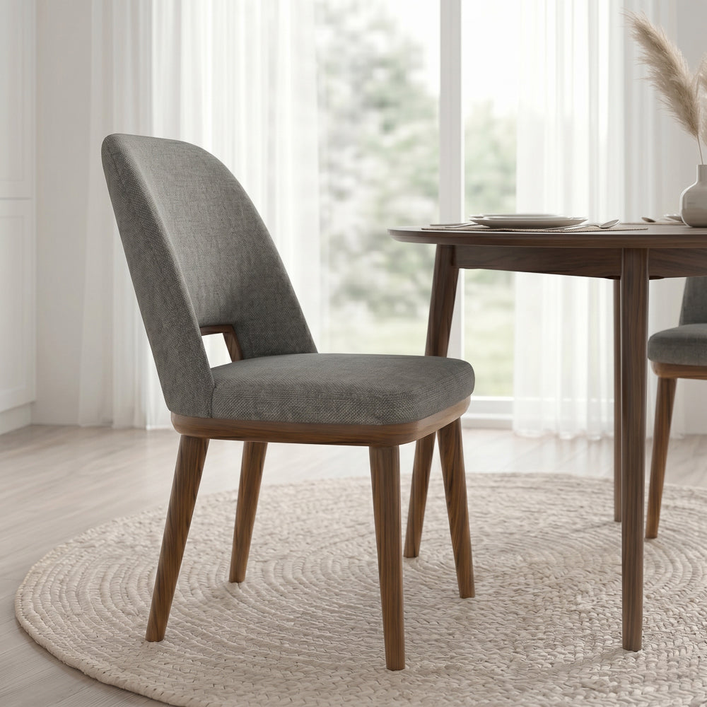 Bonney Light Grey Fabric Dining Chair Set of 2