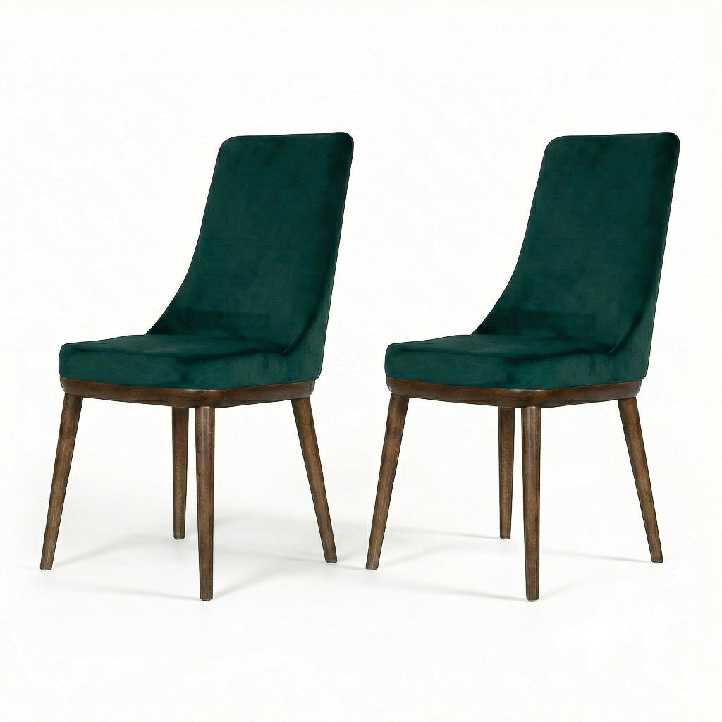 Brighton Emerald Green Velvet Dining Chair - Set of 2